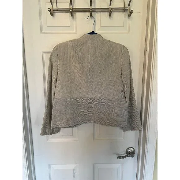 Akris Wool & Silk Career Wear Grey Blazer Size 10 - Picture 7 of 12